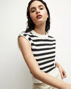 Veronica Beard Tops|Sweaters*Vera Cotton Tank in Off-White/Black