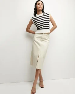 Veronica Beard Tops|Sweaters*Vera Cotton Tank in Off-White/Black