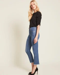 Veronica Beard Tops|Vb Classics*Waldorf Ruched-Sleeve Tee Black