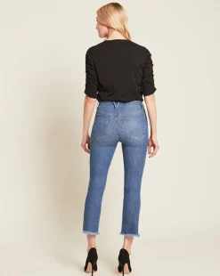 Veronica Beard Tops|Vb Classics*Waldorf Ruched-Sleeve Tee Black