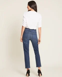 Veronica Beard Tops|Vb Classics*Waldorf Ruched-Sleeve Tee White