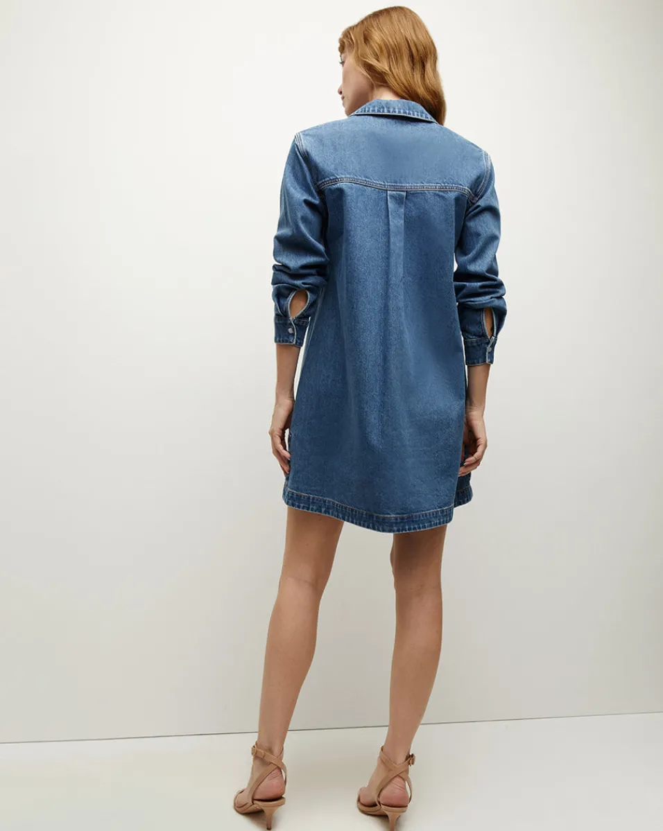 Veronica Beard Dresses*Wasta Denim Dress in Cornflower