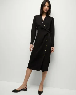 Veronica Beard Dresses|Party Dressing*Wright Midi Dress in | Shirt Dress Black