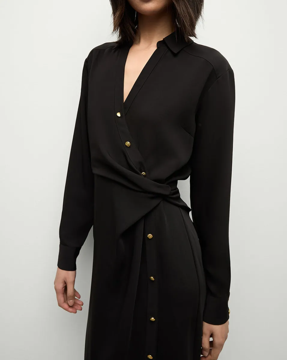 Veronica Beard Dresses|Party Dressing*Wright Midi Dress in | Shirt Dress Black