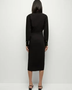 Veronica Beard Dresses|Party Dressing*Wright Midi Dress in | Shirt Dress Black
