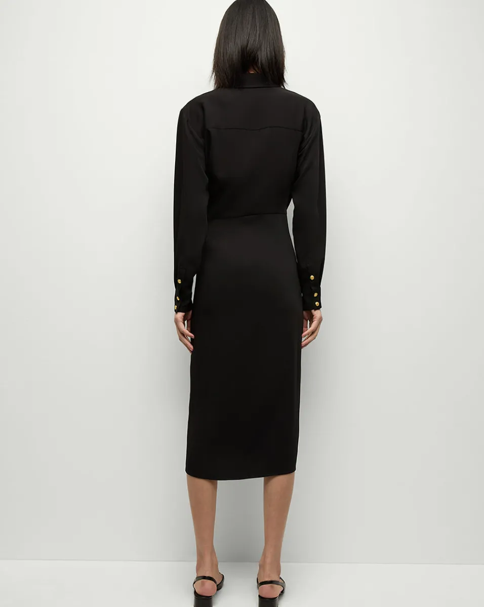 Veronica Beard Dresses|Party Dressing*Wright Midi Dress in | Shirt Dress Black