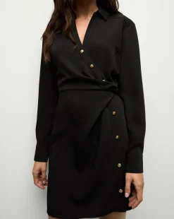 Veronica Beard Dresses|Party Dressing*Wright Mini Dress in | Shirt Dress Black
