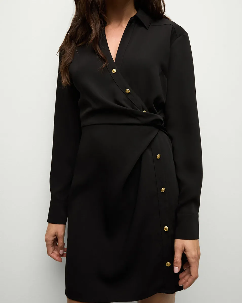 Veronica Beard Dresses|Party Dressing*Wright Mini Dress in | Shirt Dress Black