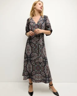 Veronica Beard Dresses*Wyatt Kaleidoscope-Print Dress in Navy Multi NavyMulti