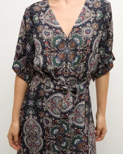 Veronica Beard Dresses*Wyatt Kaleidoscope-Print Dress in Navy Multi NavyMulti