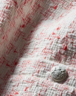 Veronica Beard Dresses*Xochi Pink Tweed Mini Dress Off-White/Coral