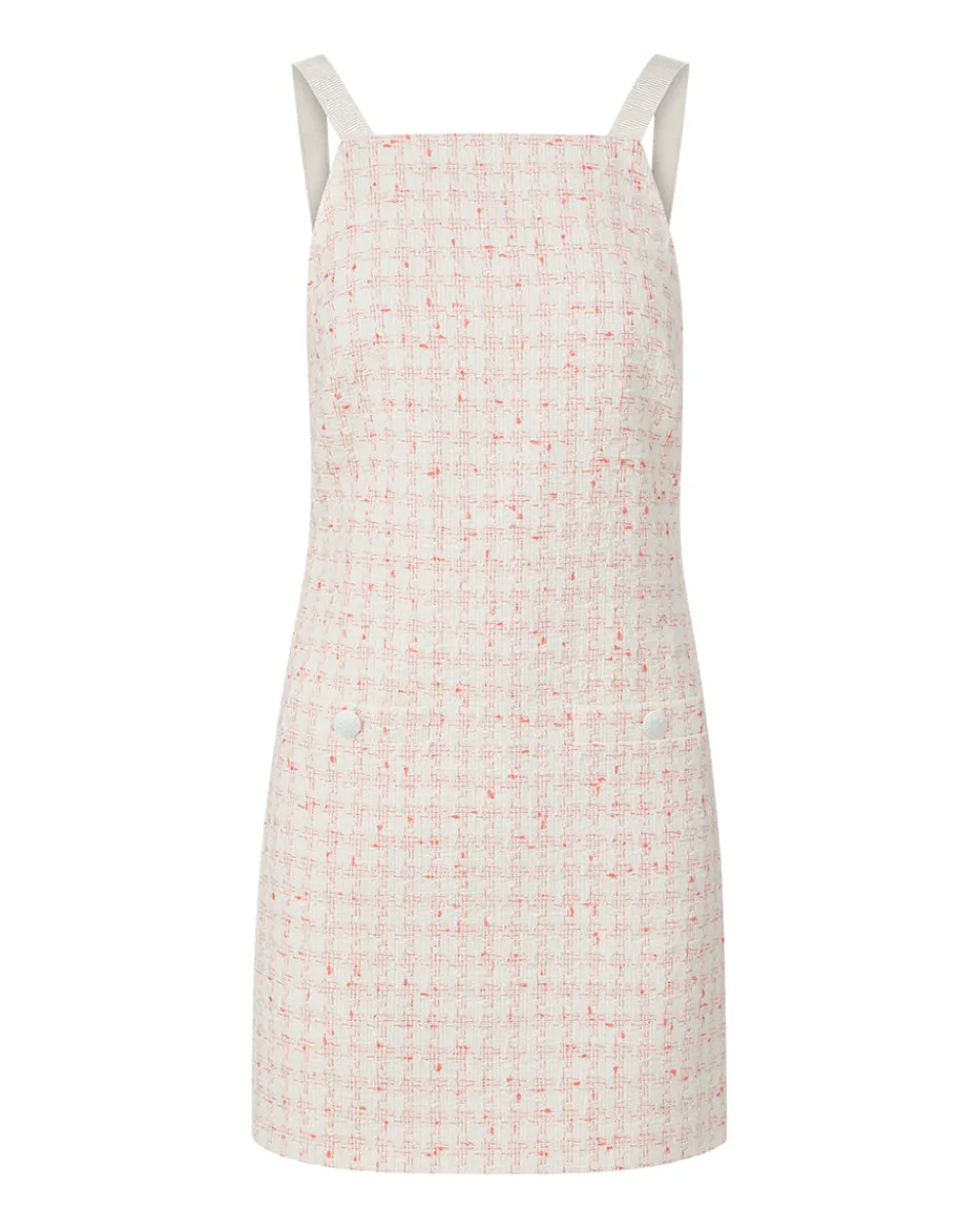 Veronica Beard Dresses*Xochi Pink Tweed Mini Dress Off-White/Coral